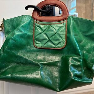 Green Leather Tote Bag